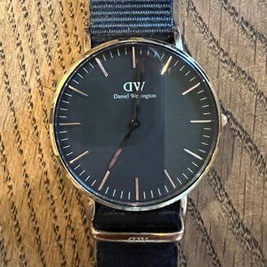 Women's Daniel Wellington Watch Rose Gold 36mm Black Dial NATO Strap